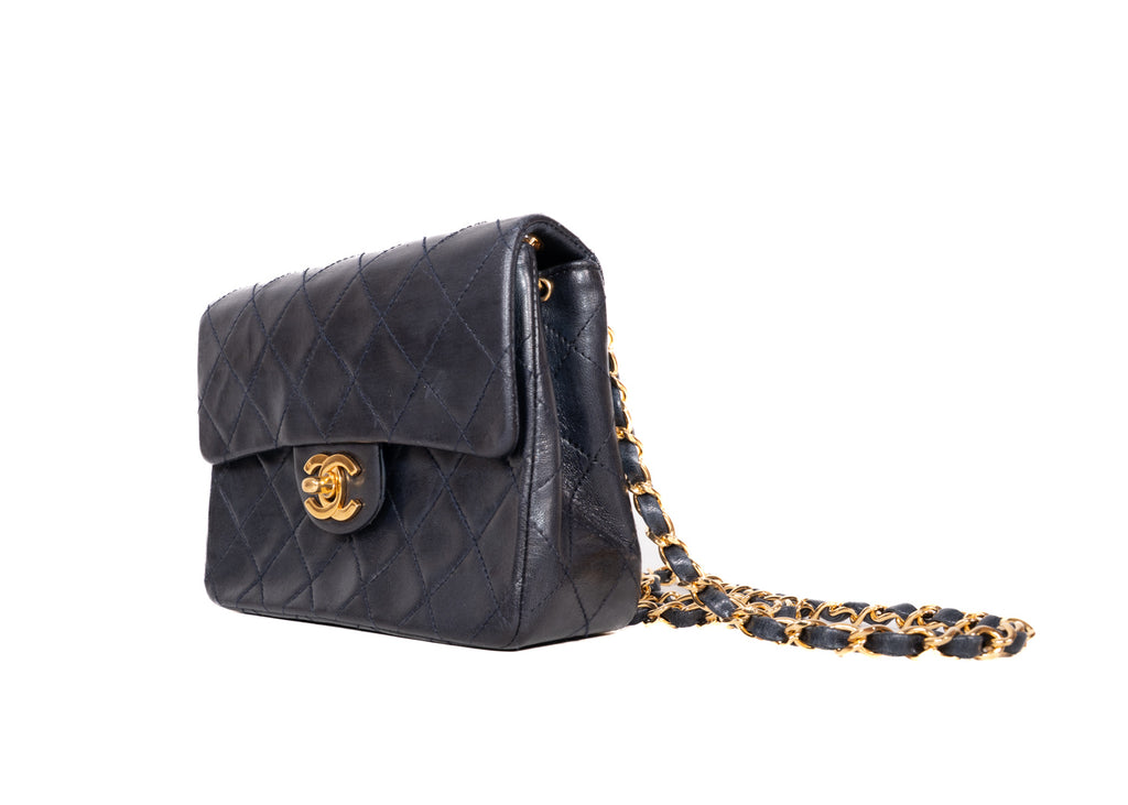 Chanel Mini Square Single Flap dunkelblau