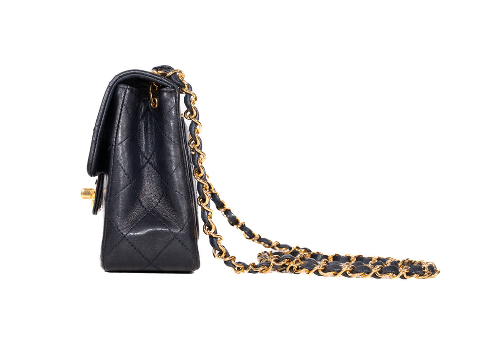 Chanel Mini Square Single Flap dunkelblau