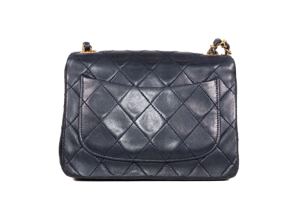 Chanel Mini Square Single Flap dunkelblau