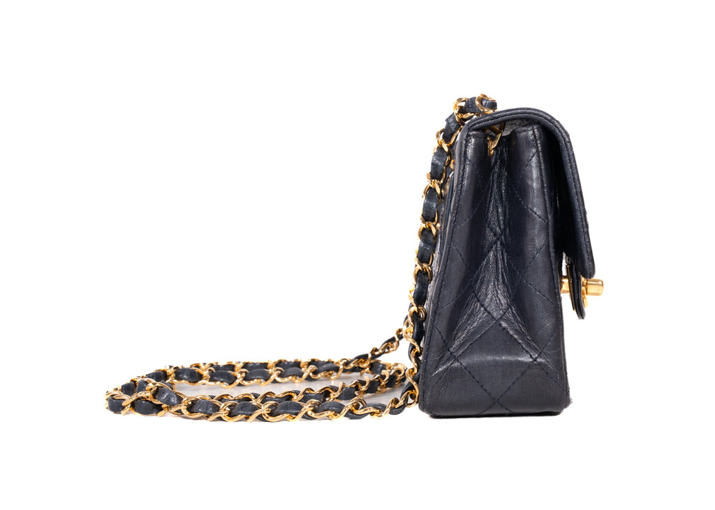 Chanel Mini Square Single Flap dunkelblau