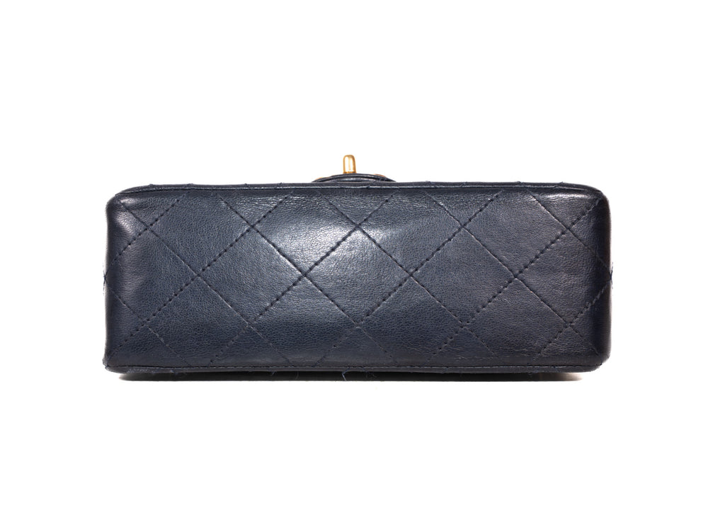 Chanel Mini Square Single Flap dunkelblau