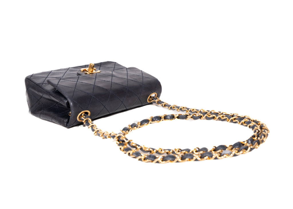 Chanel Mini Square Single Flap dunkelblau