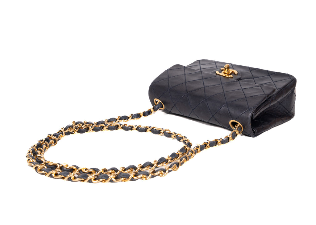 Chanel Mini Square Single Flap dunkelblau