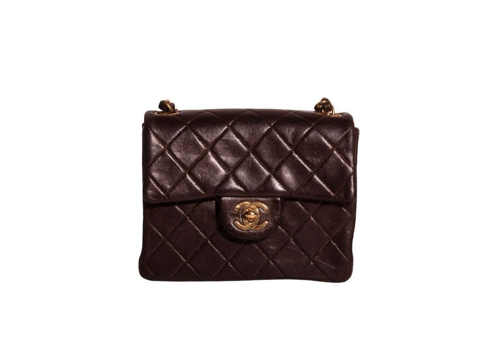 Chanel Mini Square Single Flap chocolate brown