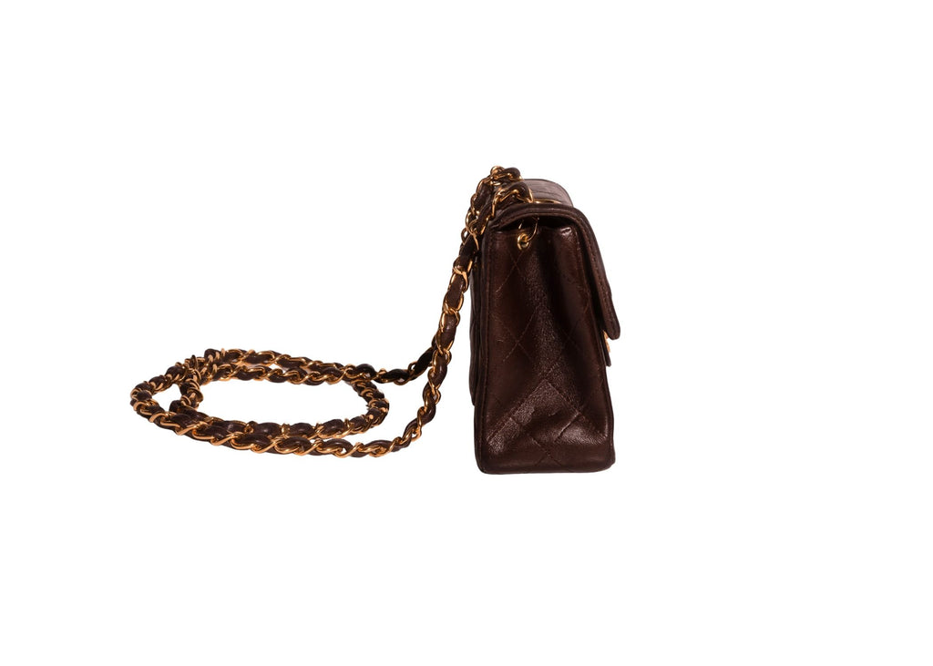 Chanel Mini Square Single Flap chocolate brown