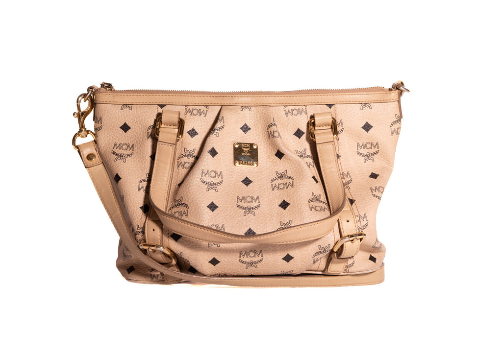 MCM Heritage Visetos Two-Way Tasche PM Creme