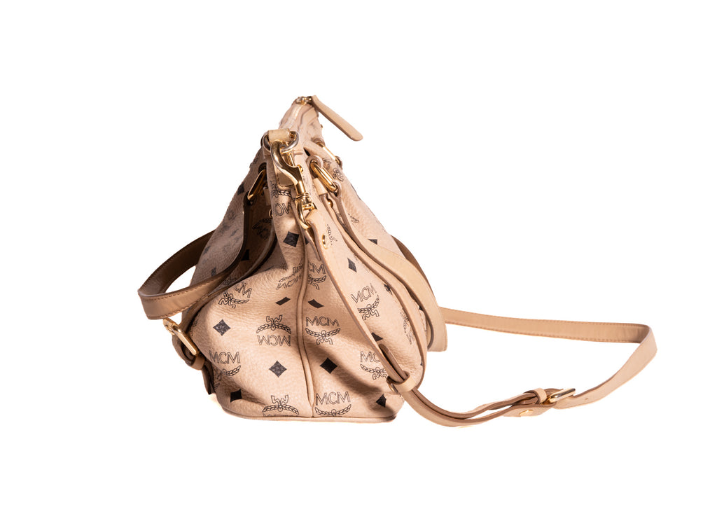 MCM Heritage Visetos Two-Way Tasche PM Creme