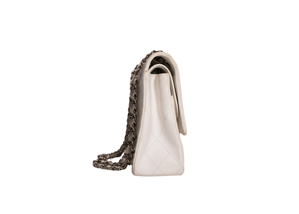 Classic Double Flap Bag Medium Weiß