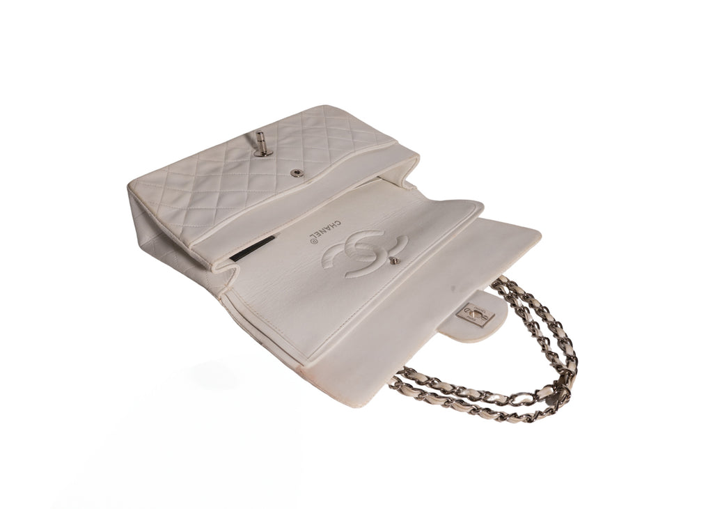 Classic Double Flap Bag Medium Weiß