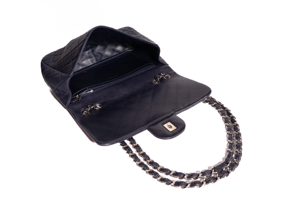 Single Flap Jumbo Dunkelblau / Silber
