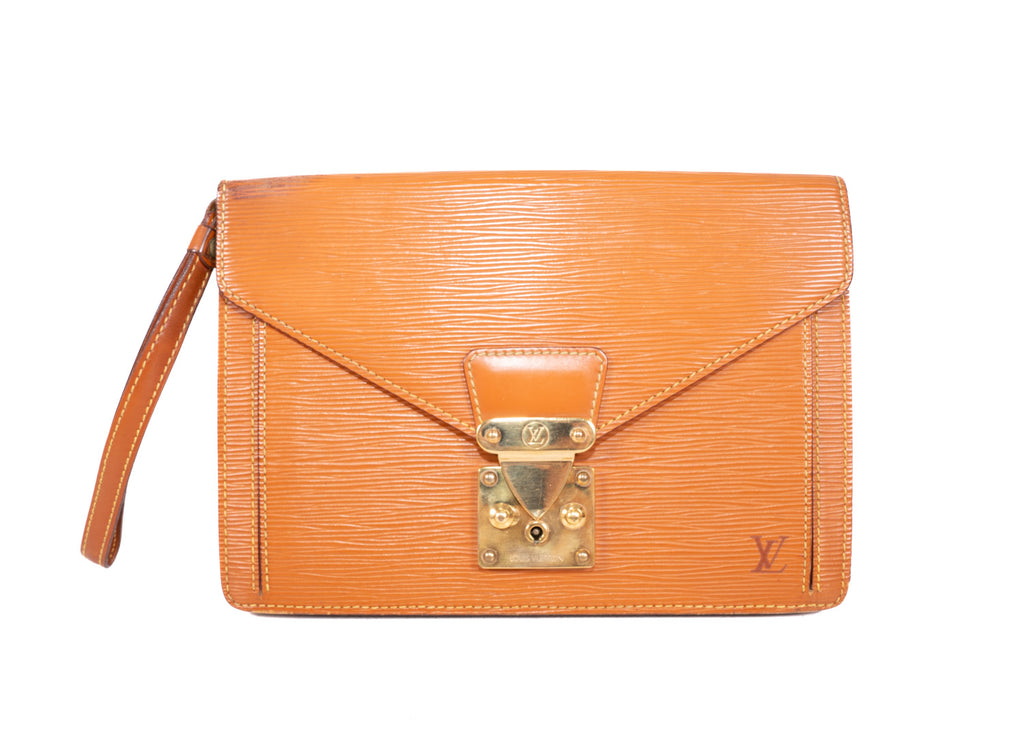 Dragonne Epi Clutch Cognac