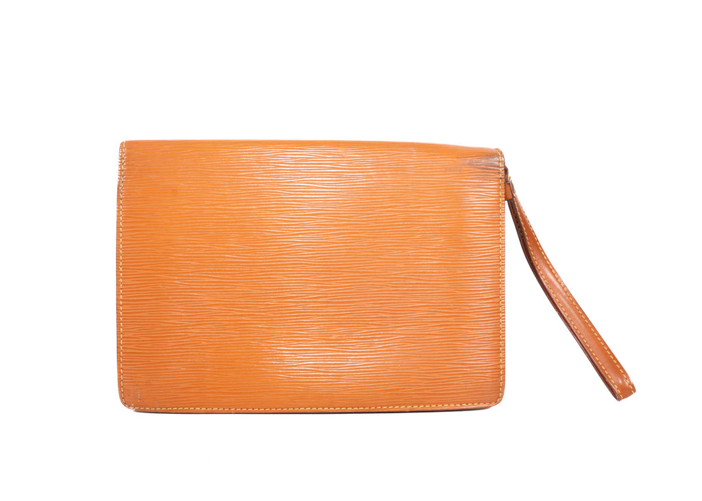 Dragonne Epi Clutch Cognac