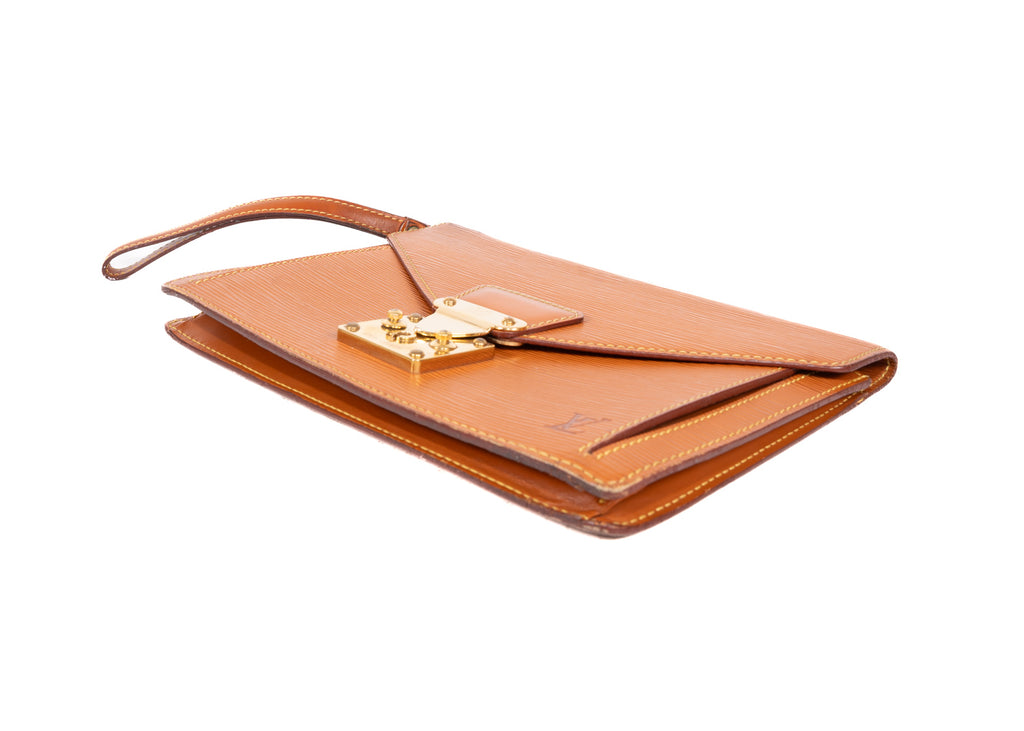 Dragonne Epi Clutch Cognac