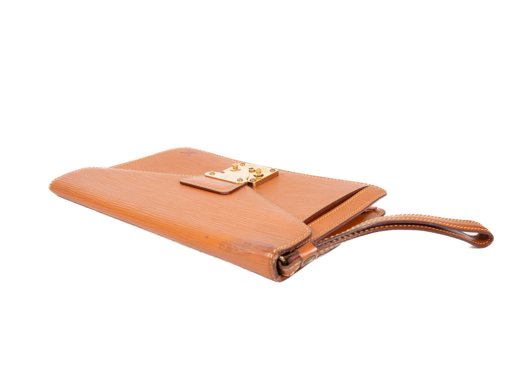 Dragonne Epi Clutch Cognac