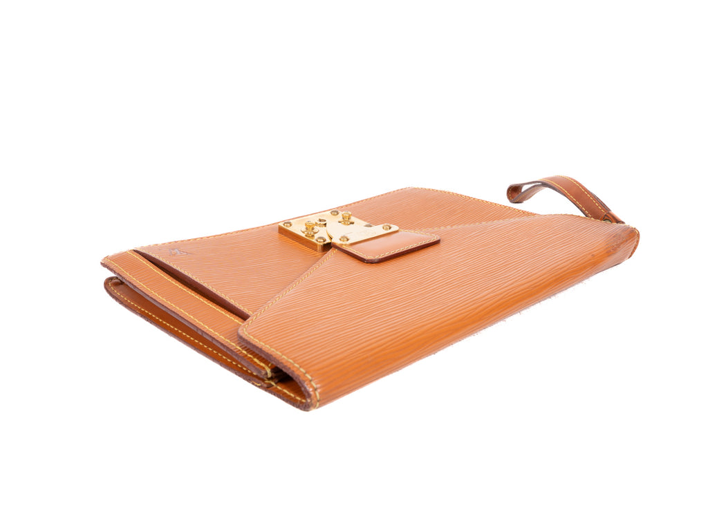 Dragonne Epi Clutch Cognac