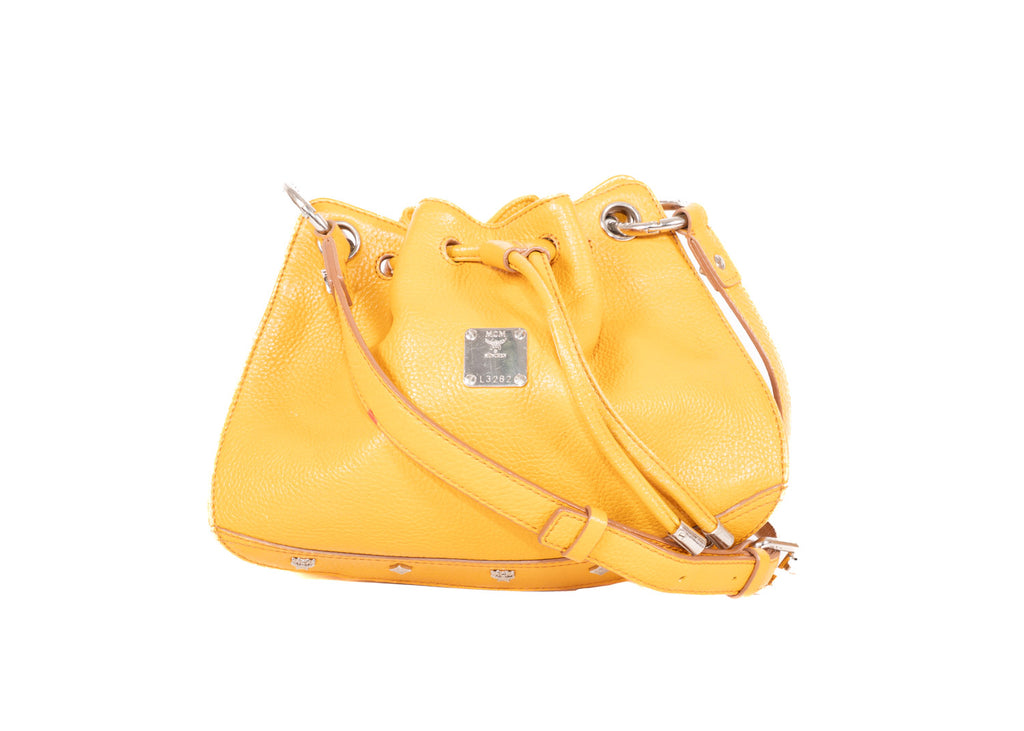 MCM Beutel gelb Leder