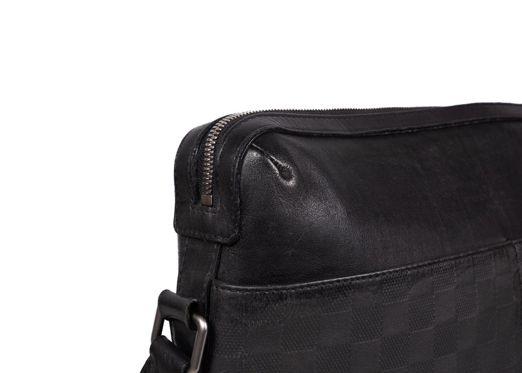 Aktentasche Onyx Damier Infini Calypso MM Messenger Bag Leder