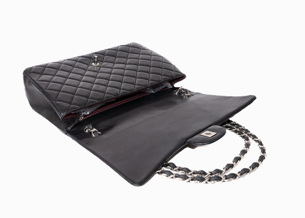 Chanel Maxi Single Flap Schwarz / Silber