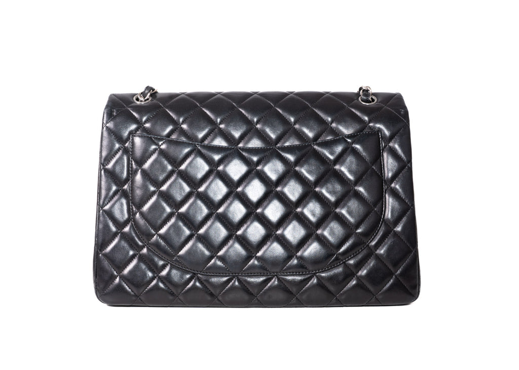 Chanel Maxi Single Flap Schwarz / Silber