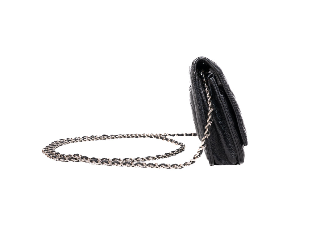 Chanel CC Chevron Caviar Wallet On Chain (WOC)