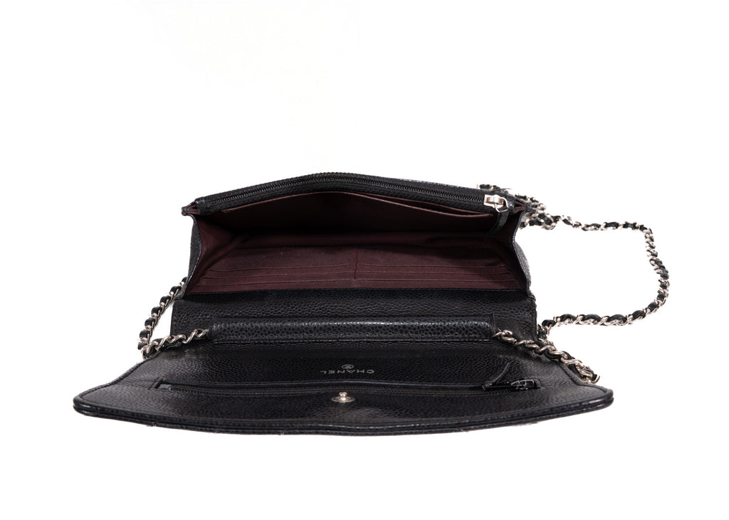 Chanel CC Chevron Caviar Wallet On Chain (WOC)