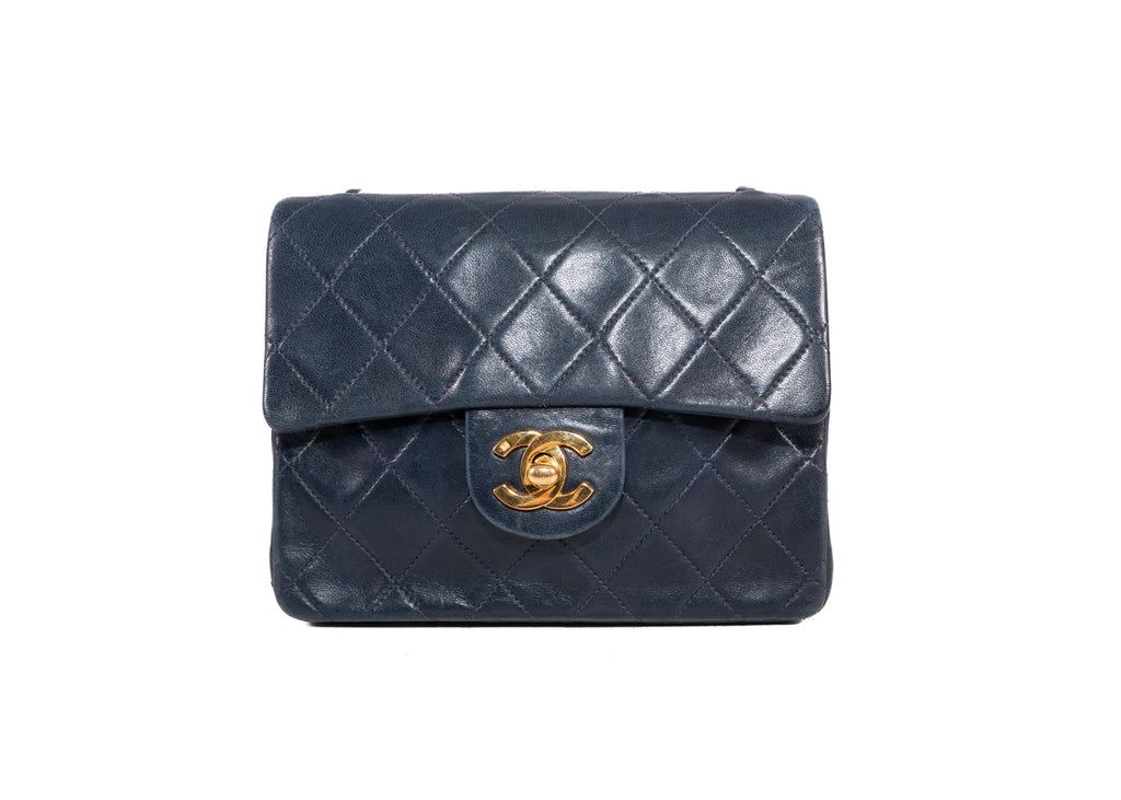 Chanel Mini Square Single Flap dunkelblau