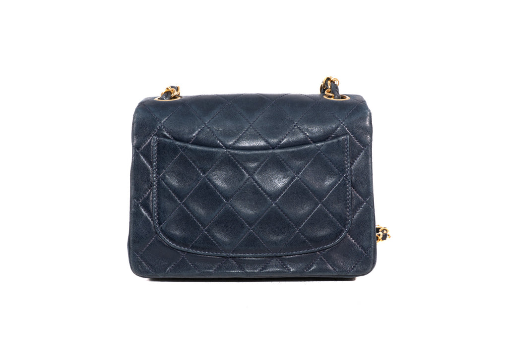 Chanel Mini Square Single Flap dunkelblau