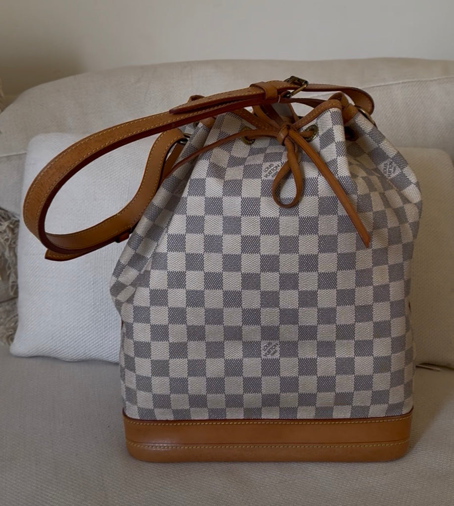 Sac Noé Grande Damier Azur