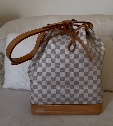 Sac Noé Grande Damier Azur
