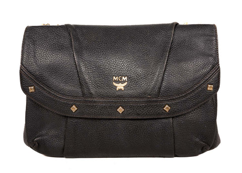 Chain Crossbody Ledertasche Schwarz.