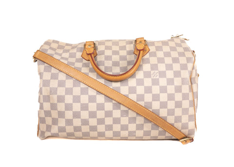 Speedy Monogram Canvas 35 Bandouliere Damier Azur